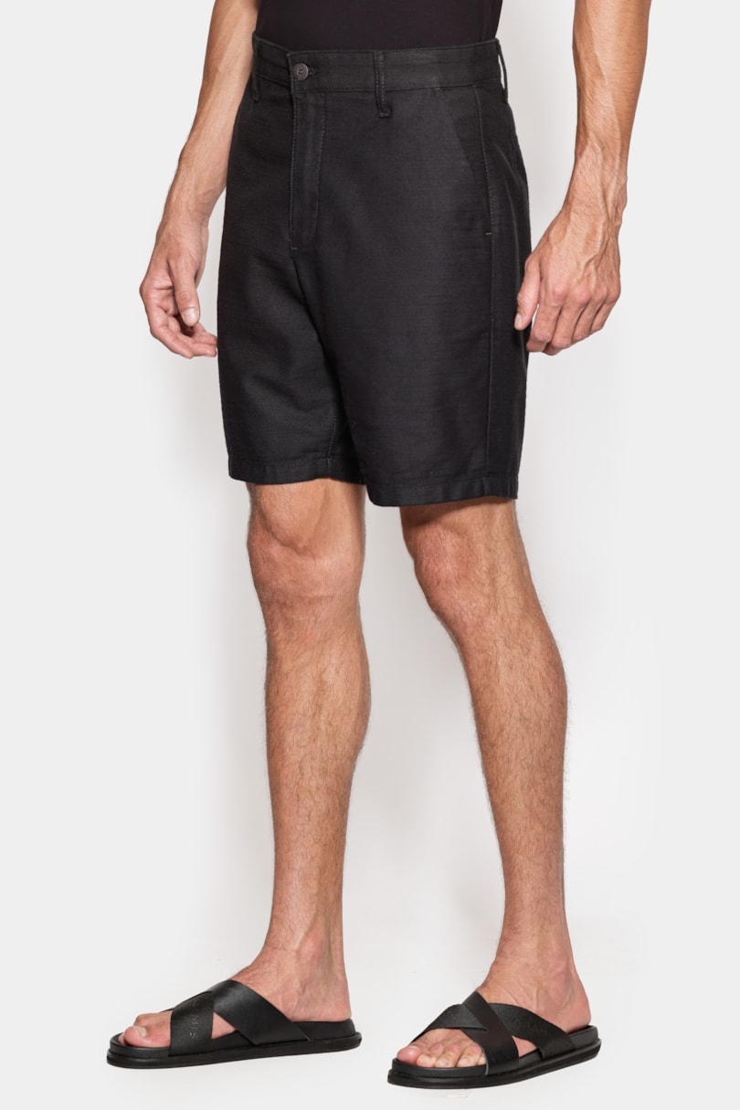 Bermuda Chino Maquineta Sólida Preto