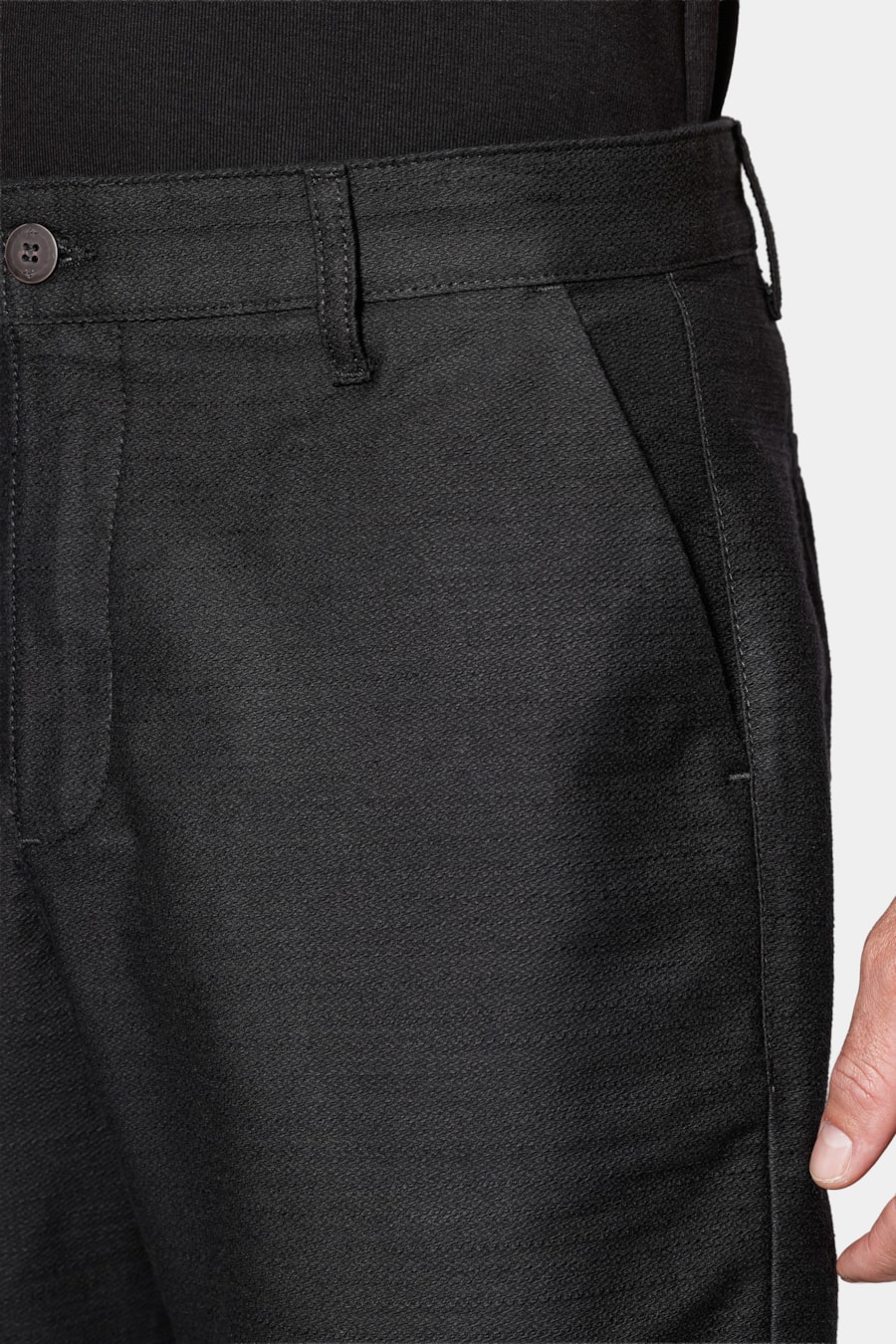 Bermuda Chino Maquineta Sólida Preto — foto 3 de 6