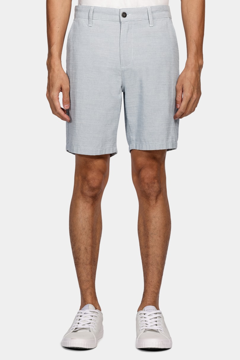 Bermuda Chino Maquinetada Flamê Azul Médio