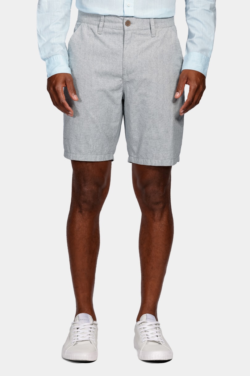 Bermuda Chino Média Stripes Azul Escuro