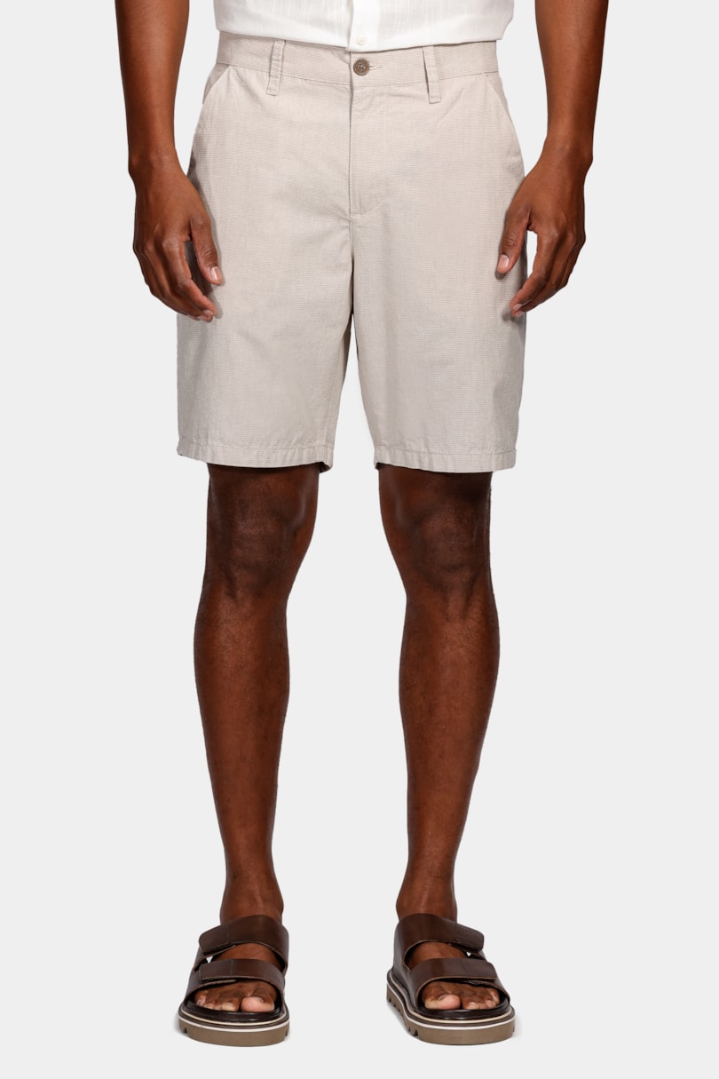Bermuda Chino Média Stripes Cáqui