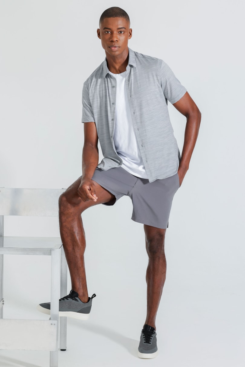 Bermuda Curta Tailored Flex Chumbo
