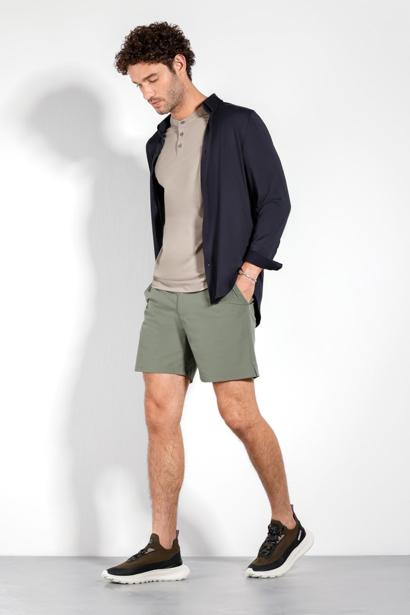 Bermuda Curta Tailored Flex Verde Escuro