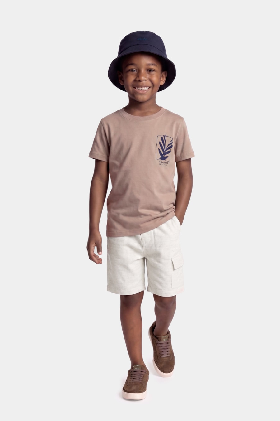 Bermuda Elástico Cargo Nxt Infantil Caqui — foto 2 de 4