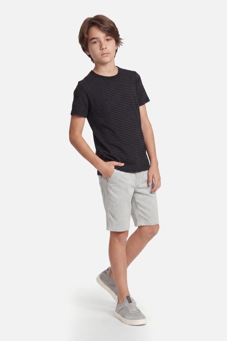 Bermuda Five Pockets Moline Infantil Off White — foto 2 de 4