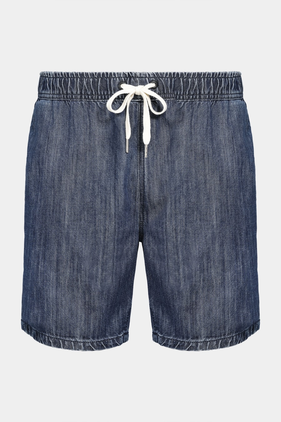 Bermuda Jeans Cós Elástico Cadarço Azul Escuro — foto 6 de 6
