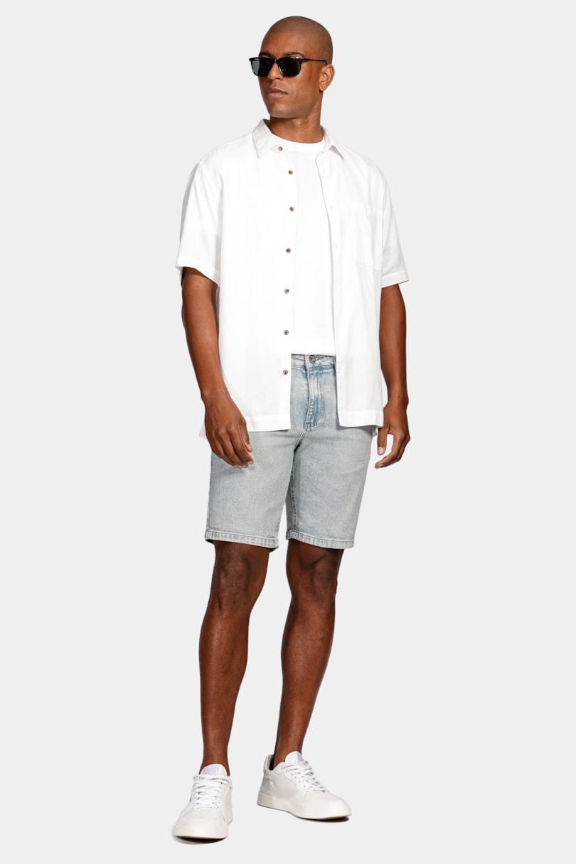 Bermuda Jeans Delave Vintage (Pa) Azul Claro