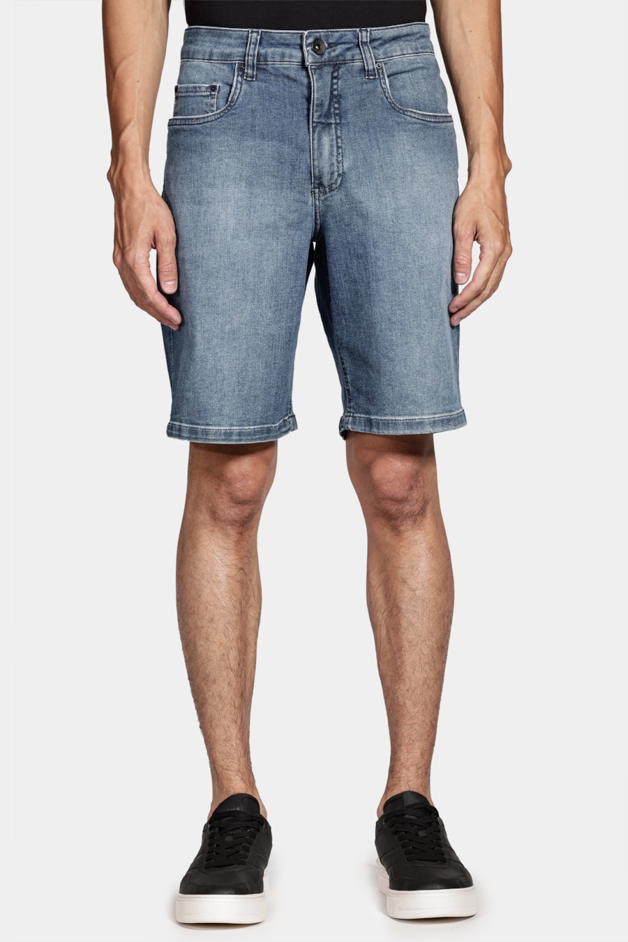 Bermuda Jeans Estonada Azul Escuro — foto 1 de 5