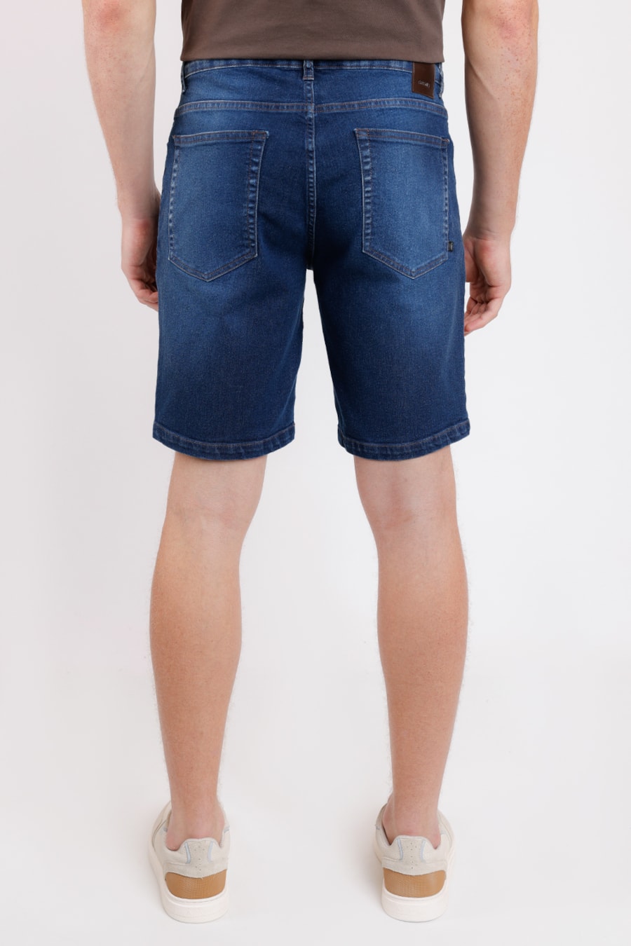 Bermuda Jeans Estonada Médio Azul Médio — foto 3 de 3