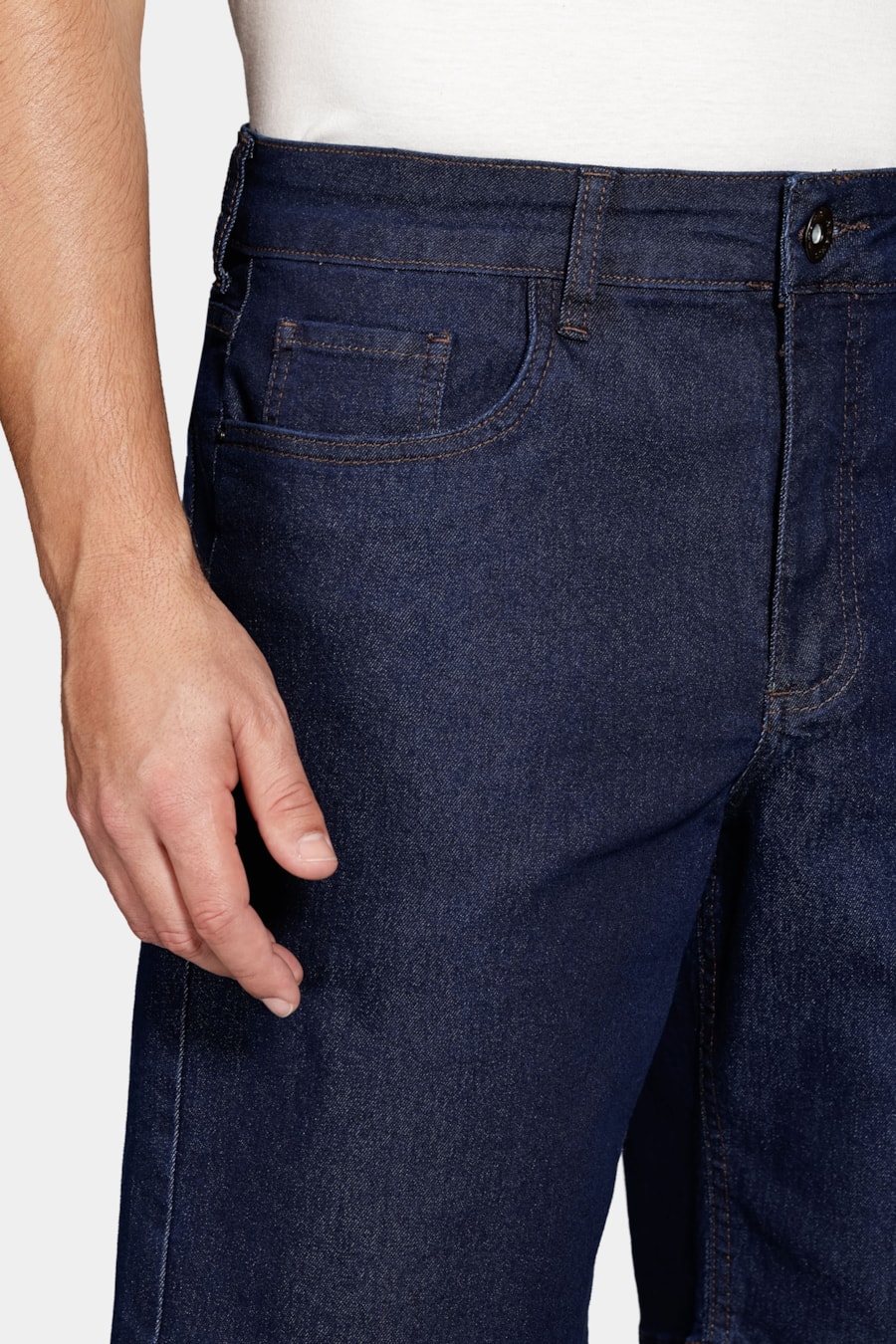 Bermuda Jeans Raw Denim Azul Escuro — foto 3 de 6