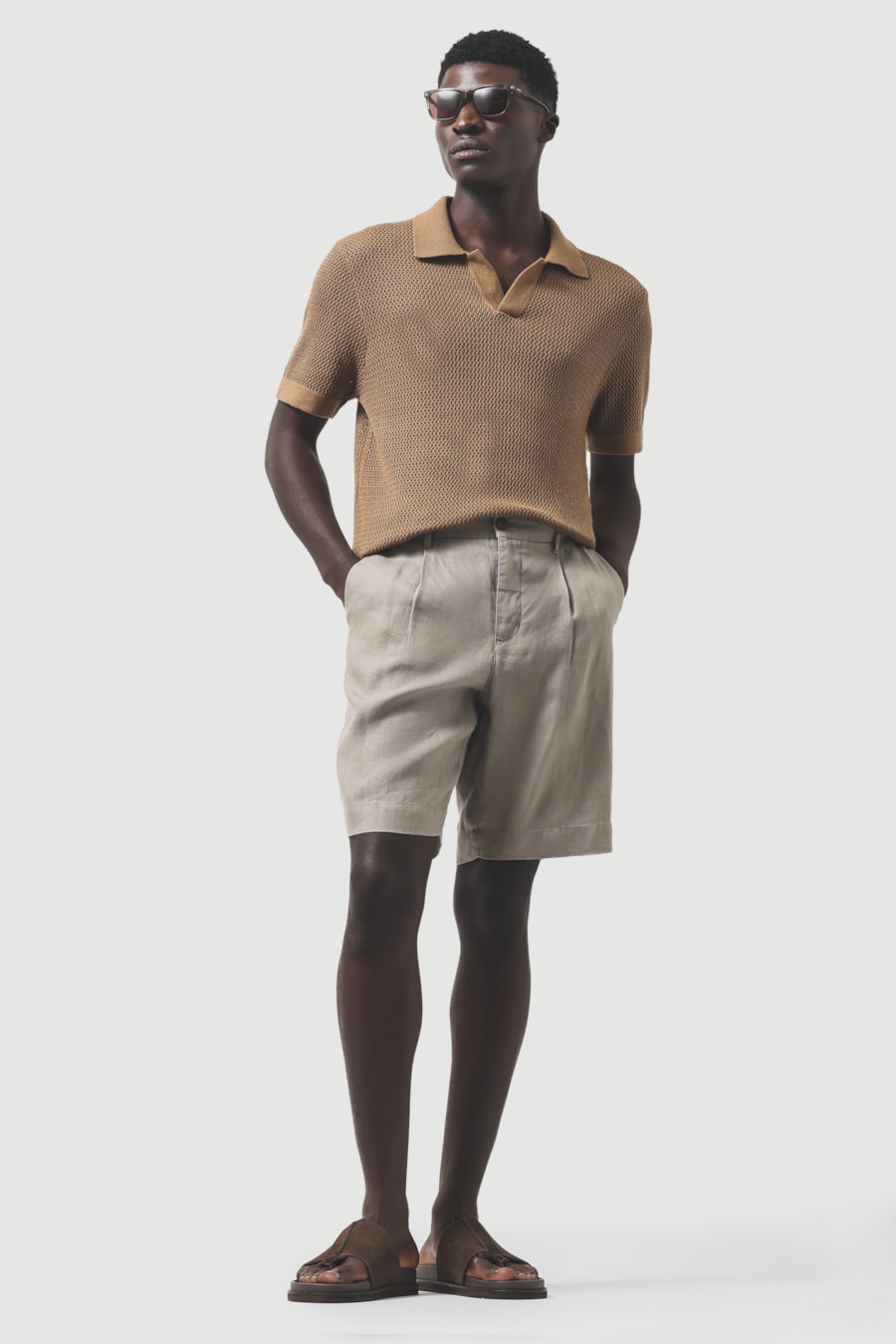 Bermuda Masculina Linho Meio Elástico Fendi 118 — foto 2 de 6