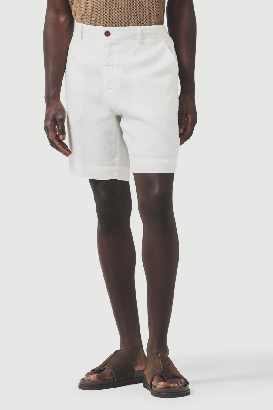 Bermuda Meio Elástico Linho Off White — foto 1 de 7