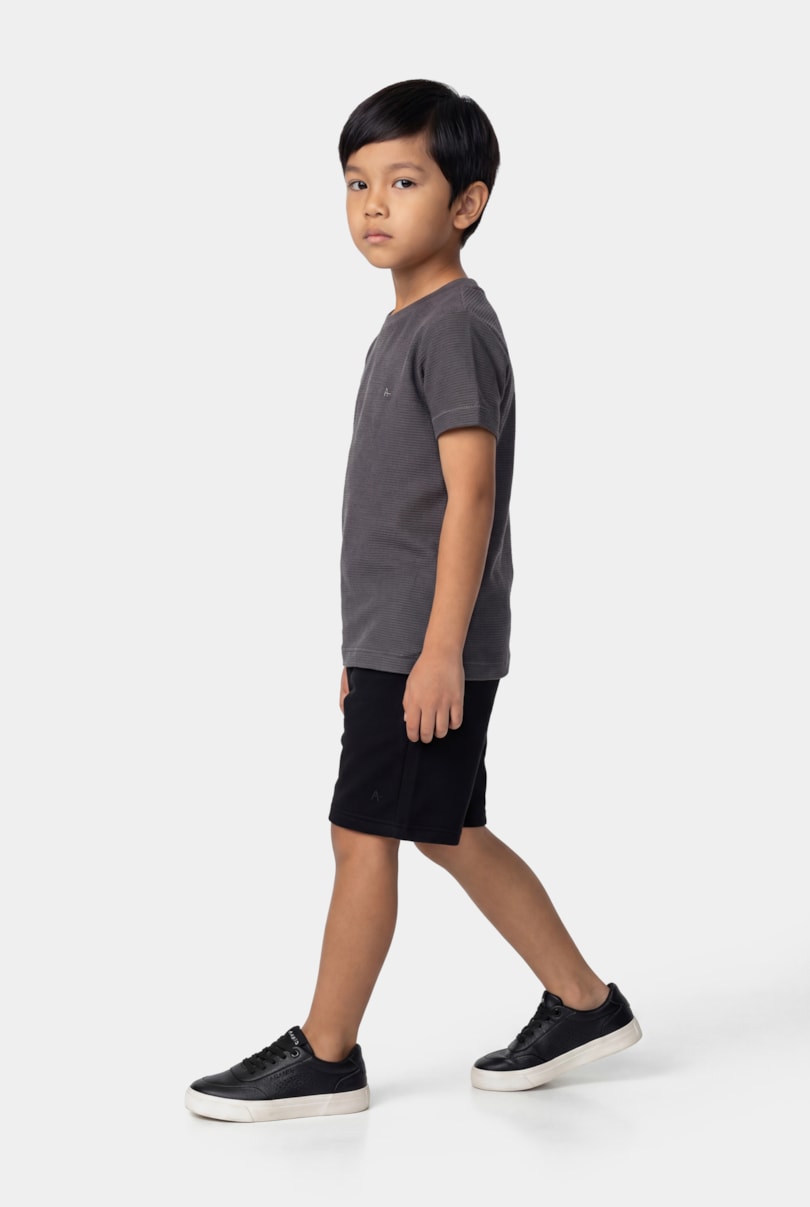 Bermuda Moletom Infantil Reta Preto