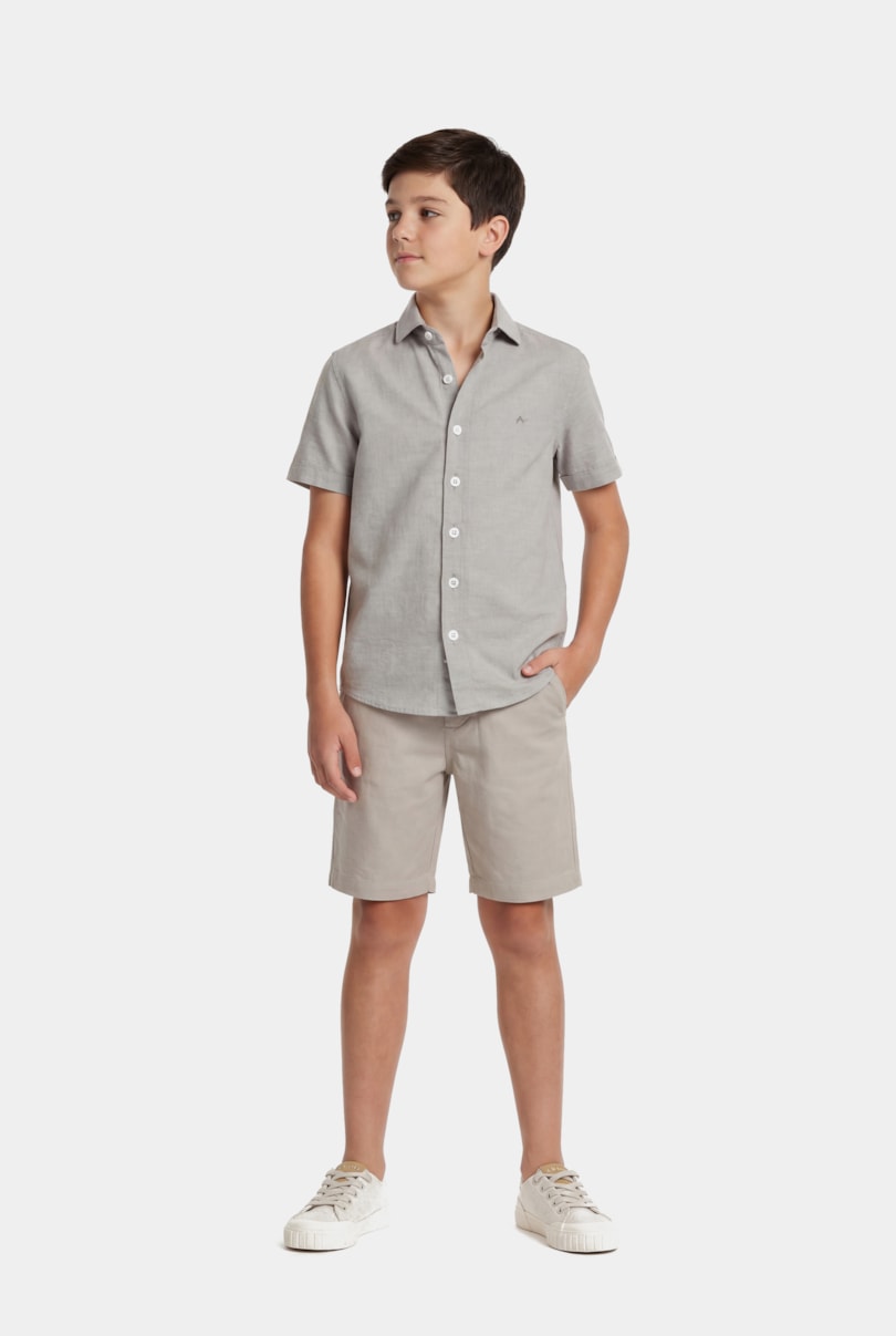 Bermuda Sarja Chino Infantil Areia