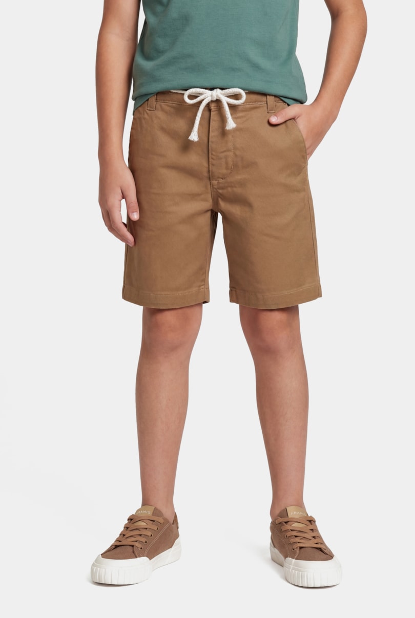 Bermuda Sarja Chino Infantil Maquinetada Caqui