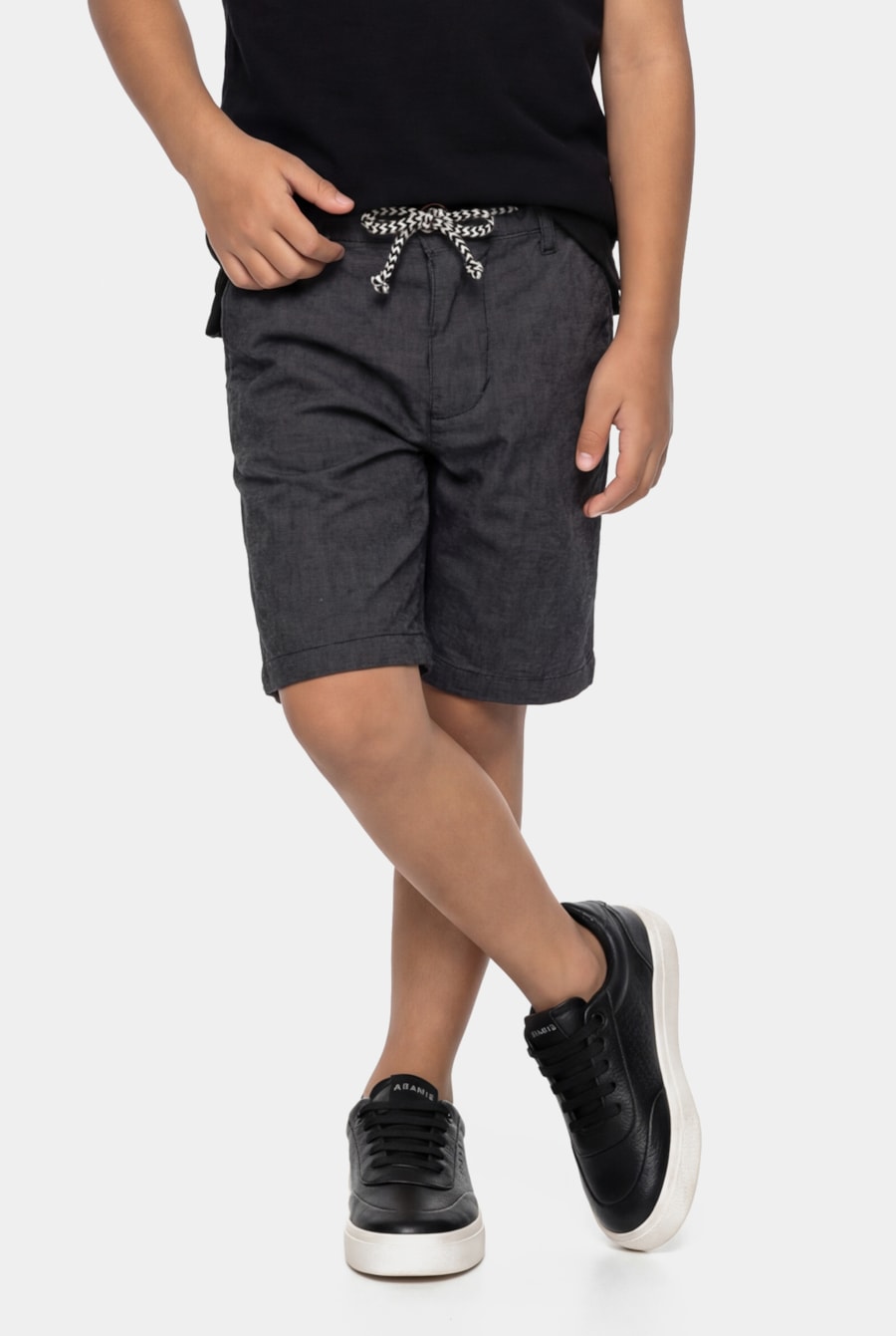 Bermuda Sarja Chino Infantil Preto — foto 1 de 7
