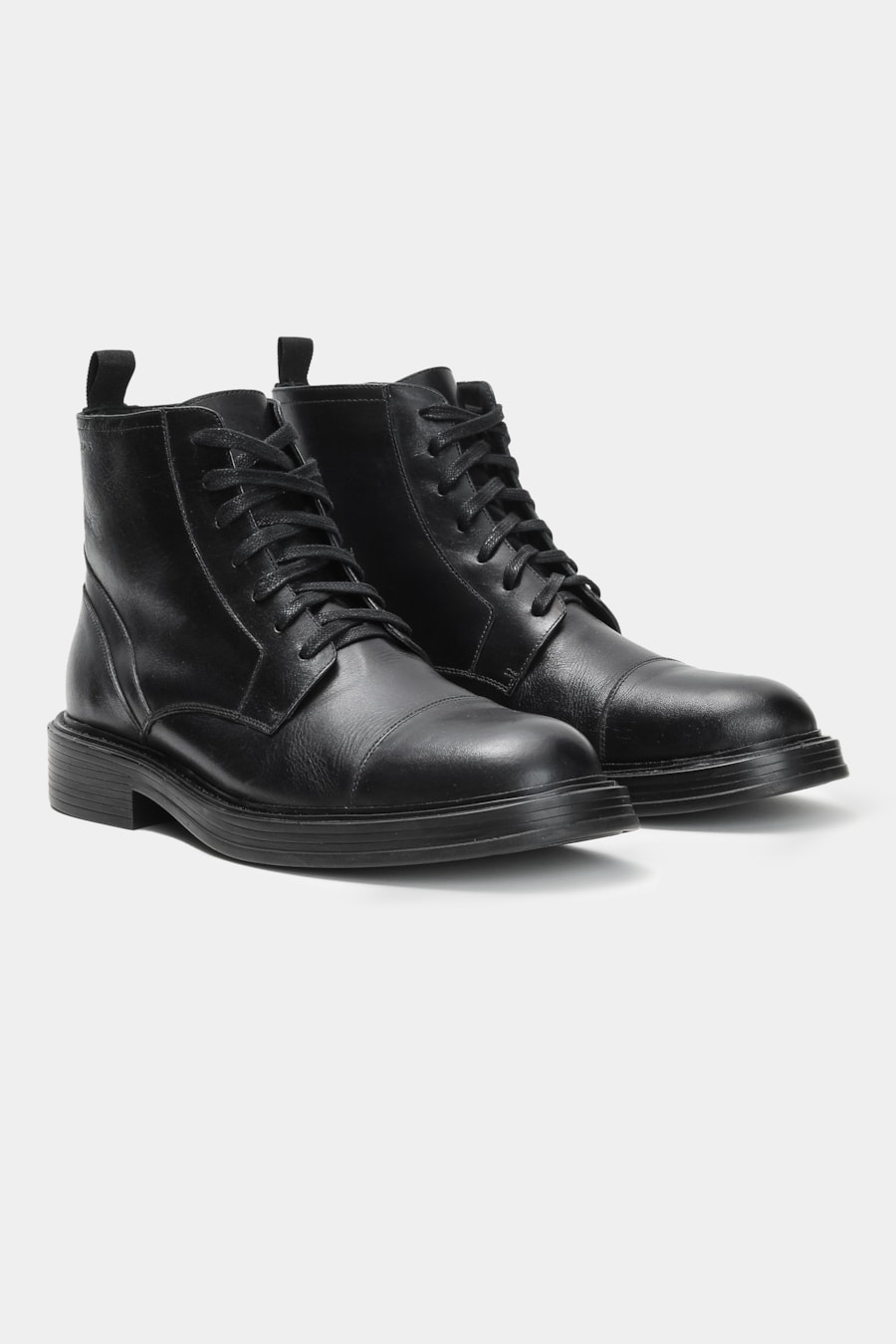 Bota Couro Cano Baixo Cadarço Preto — foto 3 de 7
