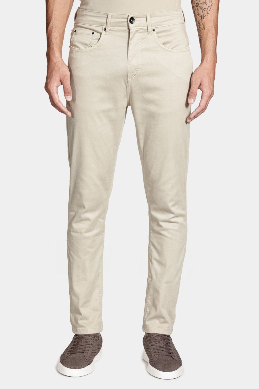 Calça 5 Pockets Slim Blend Lyocel Cáqui — foto 1 de 5
