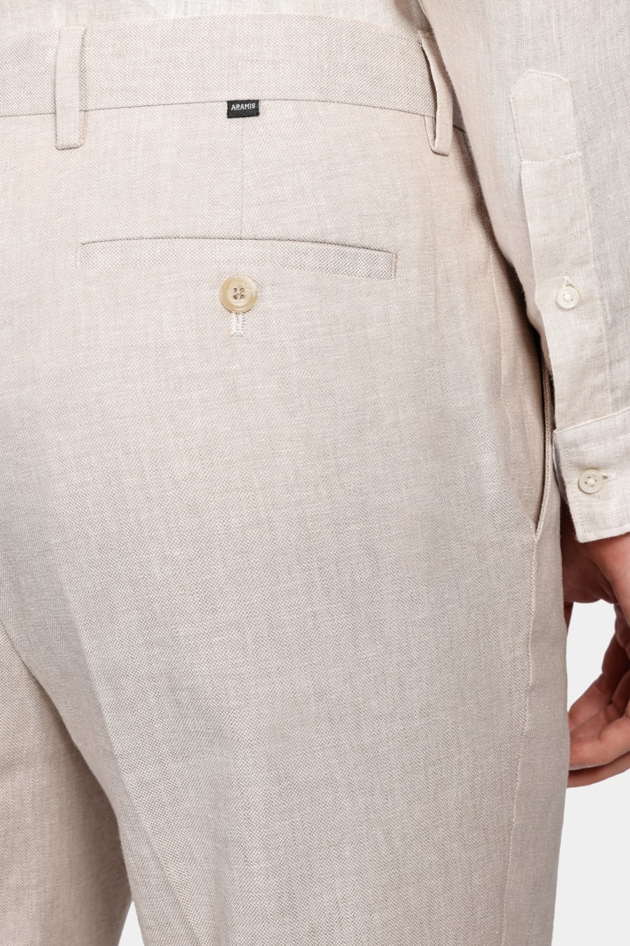 Calça Alfaiataria Linho Oxford Slim Cáqui — foto 4 de 7