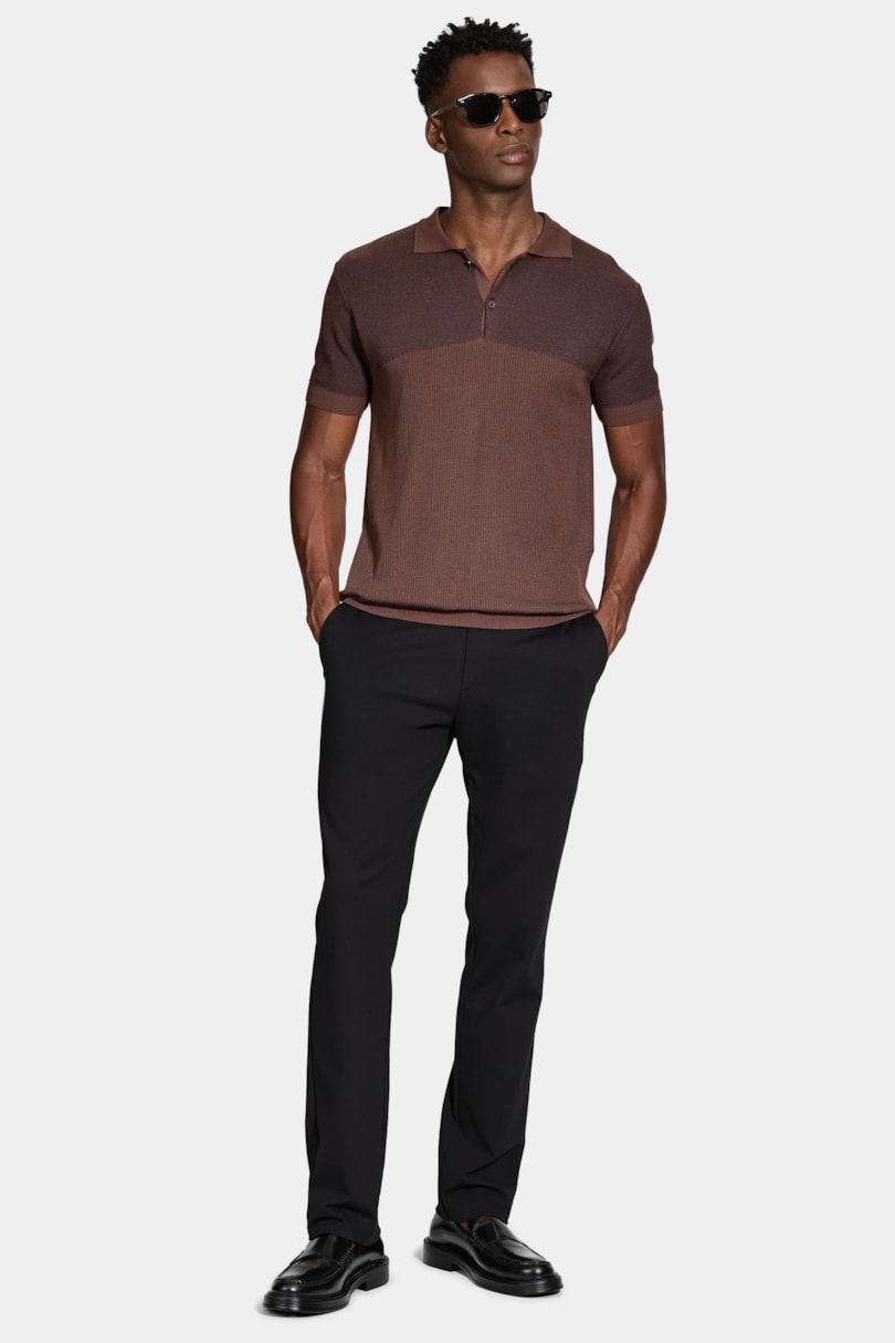 Calça Alfaiataria Malha Cós Elástico Preto