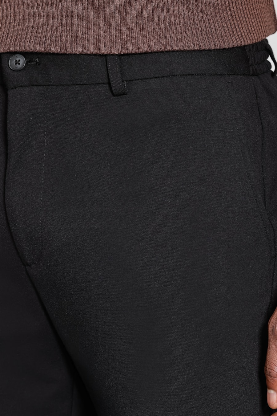 Calça Alfaiataria Malha Cós Elástico Preto — foto 3 de 6