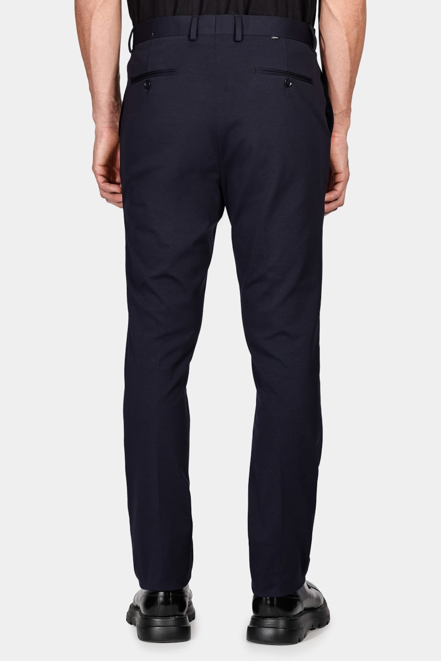 Calça Alfaiataria Malha Lisa Slim Marinho — foto 4 de 4
