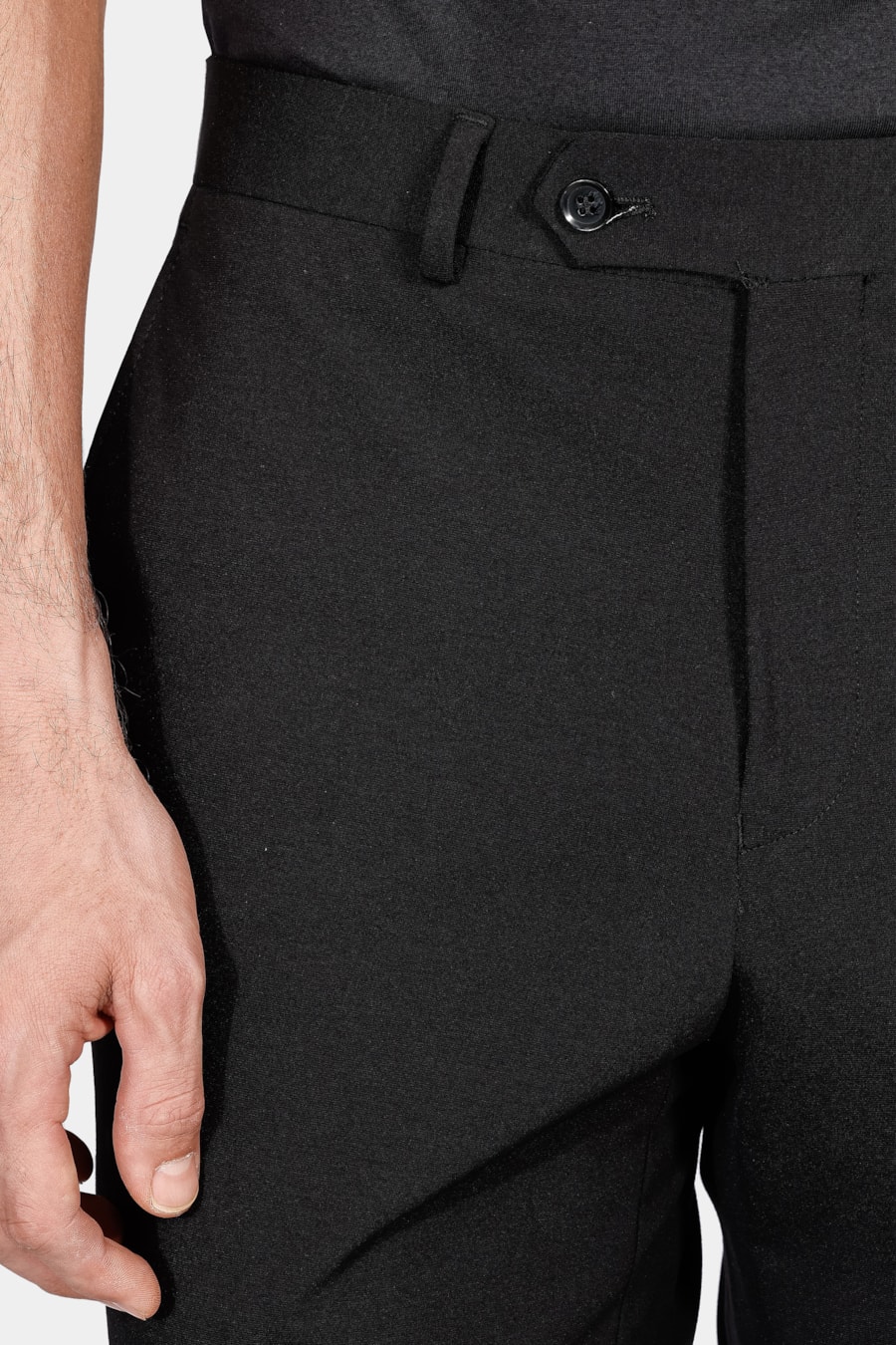 Calça Alfaiataria Malha Lisa Slim Preto — foto 3 de 5