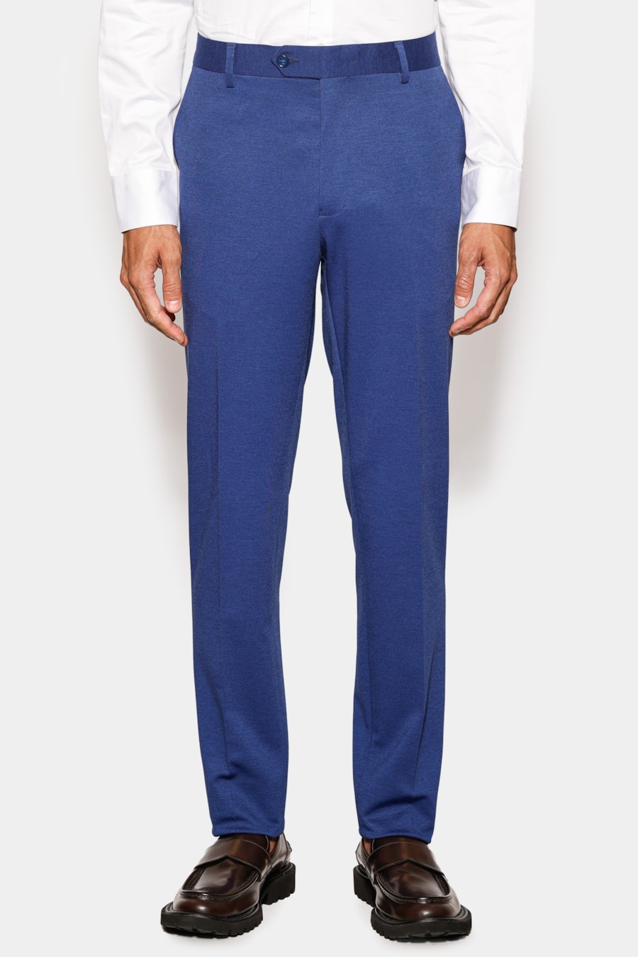 Calça Alfaiataria Malha Mescla Slim Azul Medio — foto 1 de 6