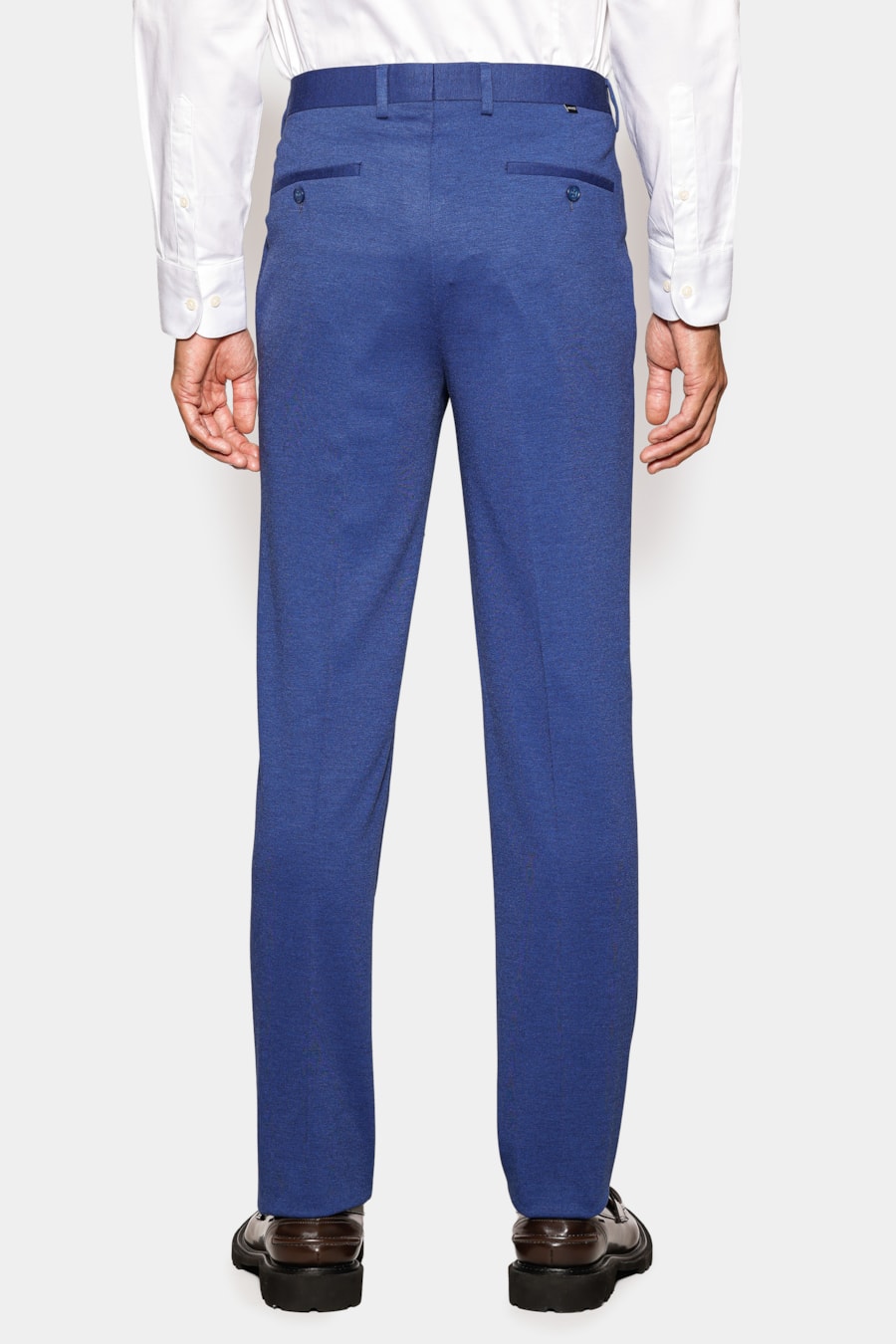 Calça Alfaiataria Malha Mescla Slim Azul Medio — foto 5 de 6