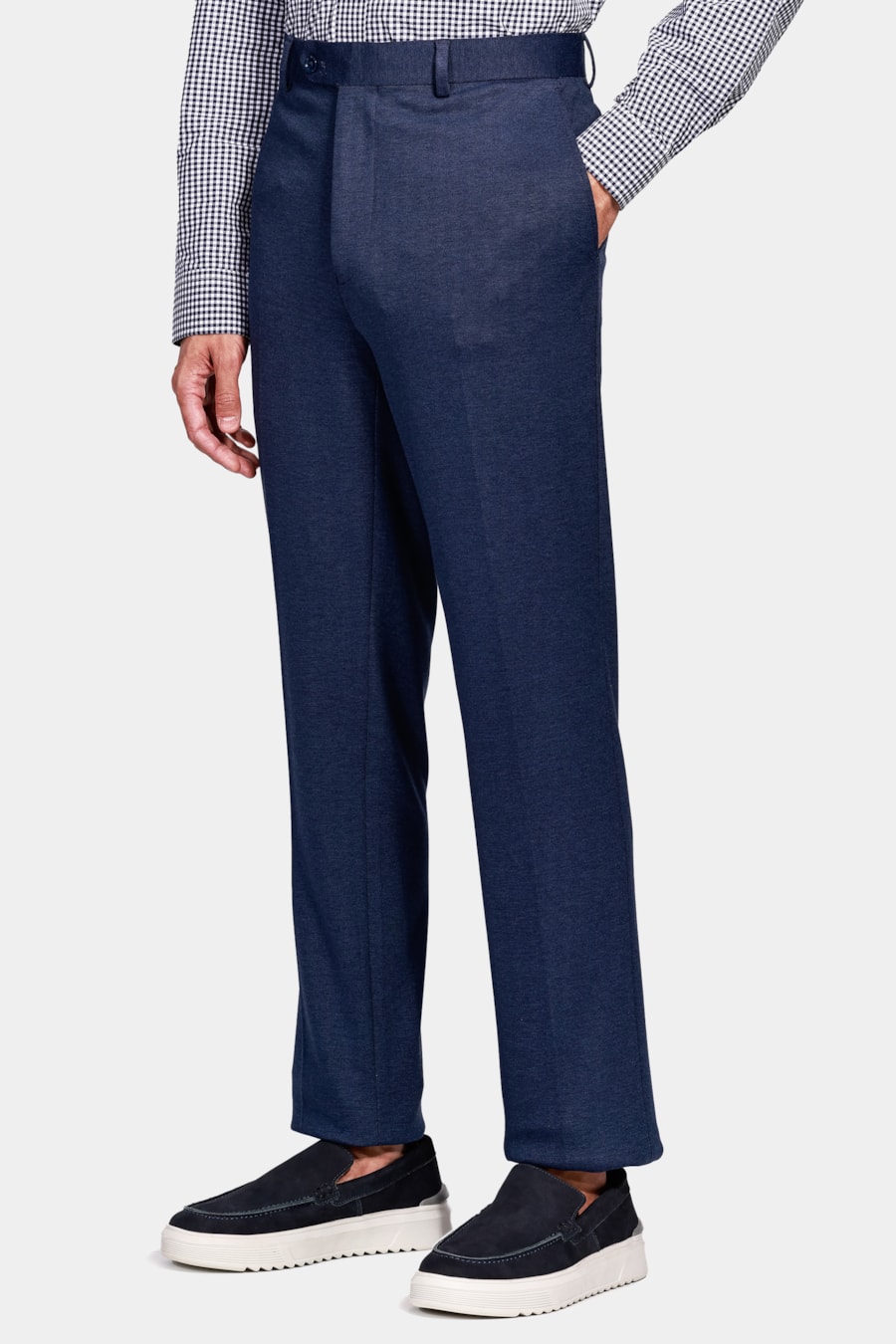 Calça Alfaiataria Malha Mescla Slim Azul Mescla — foto 1 de 6