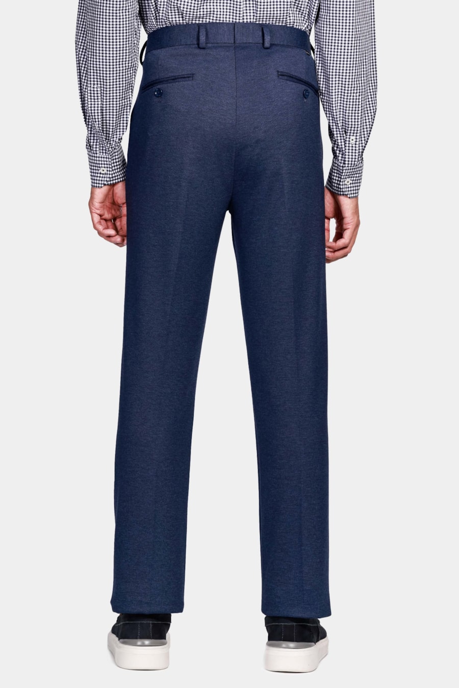 Calça Alfaiataria Malha Mescla Slim Azul Mescla — foto 6 de 6