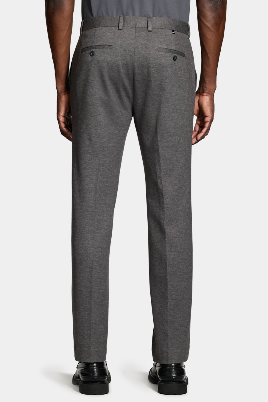 Calça Alfaiataria Malha Super Slim Preto Mescla — foto 5 de 6