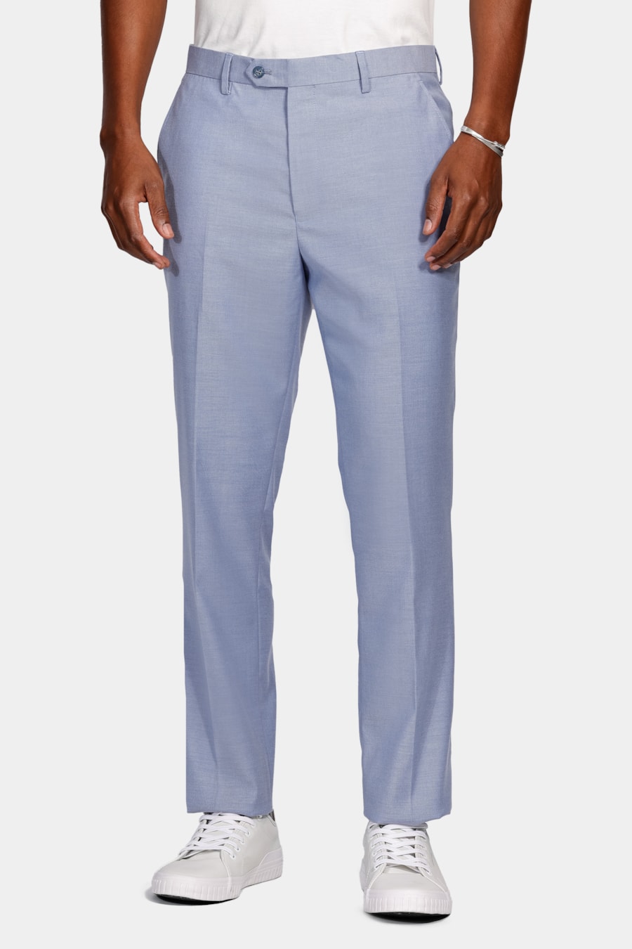 Calca Alfaiataria Oxford Super Slim (Pa) Azul Claro — foto 1 de 5
