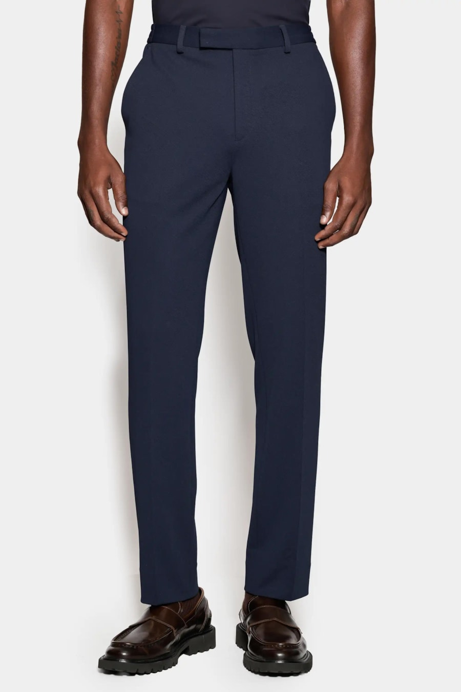 Calça Alfaiataria Piquet Soft Super Slim Marinho — foto 1 de 6
