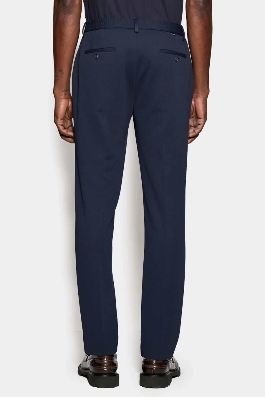 Calça Alfaiataria Piquet Soft Super Slim Marinho — foto 5 de 6