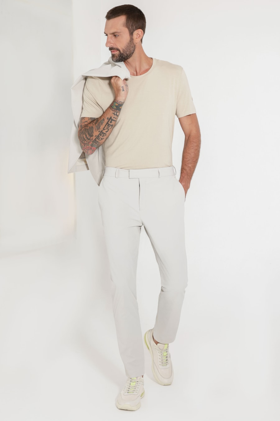 Calça Alfaiataria Ripstop Flex Off White — foto 2 de 6