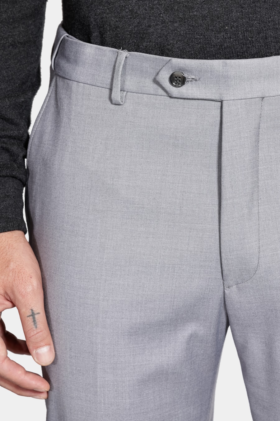 Calça Alfaiataria Slim Com Elastano Chumbo — foto 3 de 5