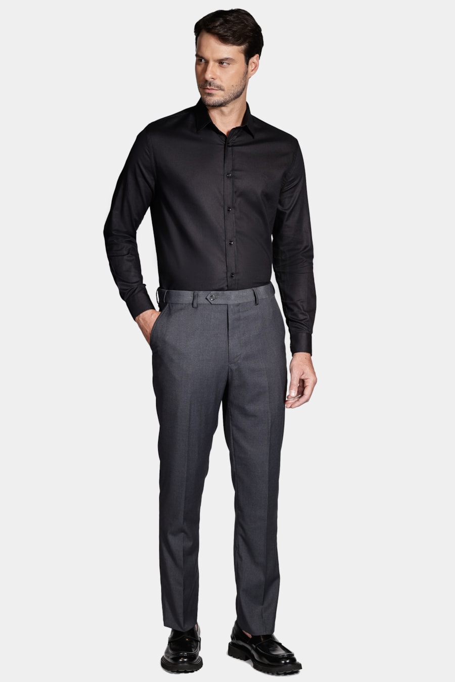 Calça Alfaiataria Slim Com Elastano Marinho — foto 2 de 5