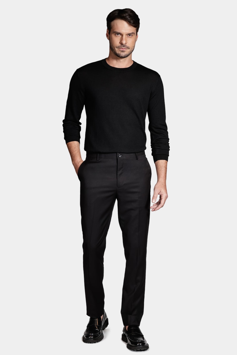 Calça Alfaiataria Slim Com Elastano Preto — foto 2 de 5