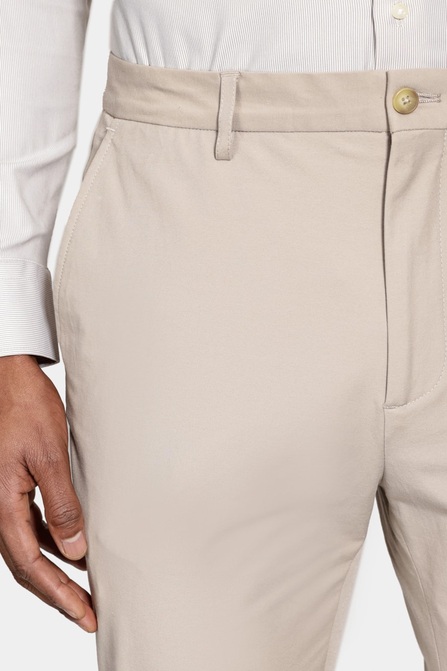Calça Alfaiataria Soft Super Slim Caqui — foto 3 de 6