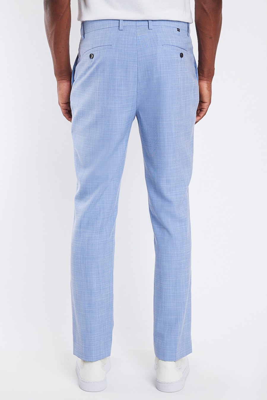 Calça Alfaiataria Super Slim Flamê Azul Claro — foto 4 de 4