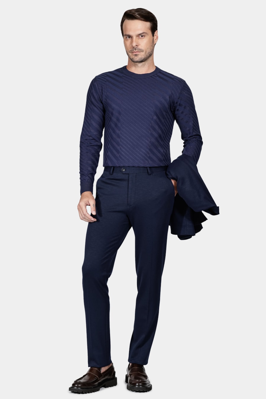 Calça Alfaiataria Super Slim Flamê Marinho — foto 2 de 7