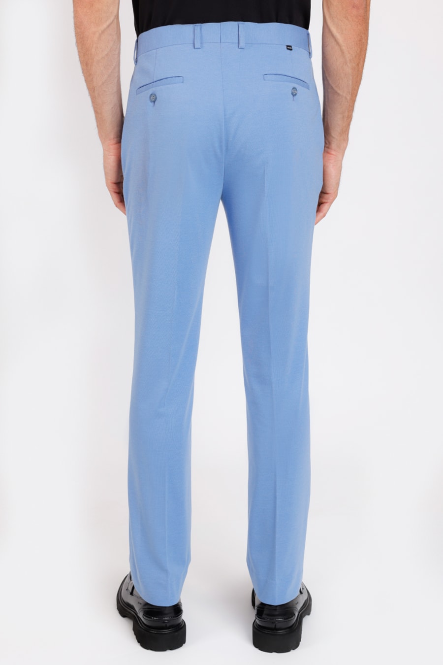 Calça Alfaiataria Super Slim Malha Azul — foto 6 de 6