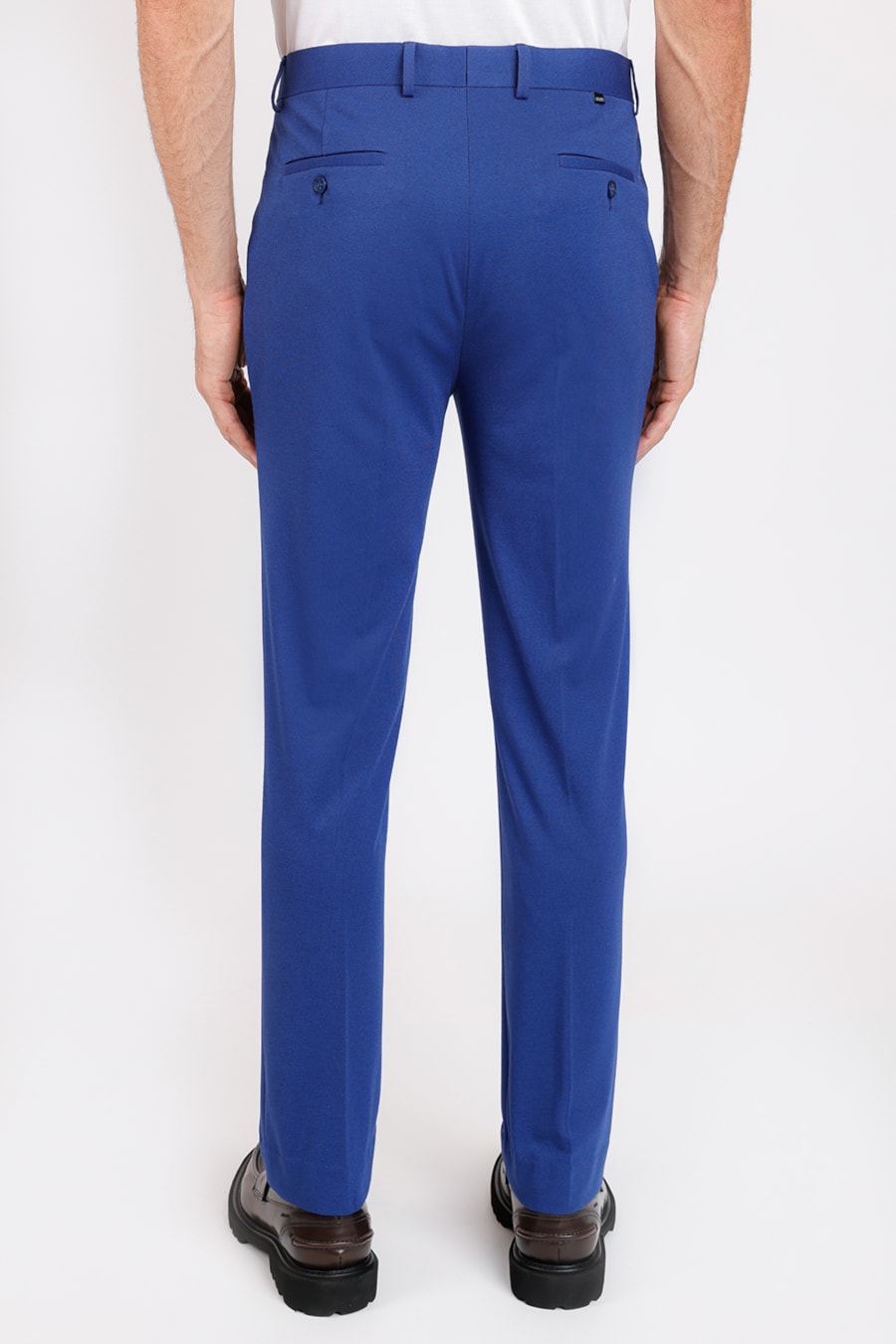 Calça Alfaiataria Super Slim Malha Azul Bic — foto 6 de 6