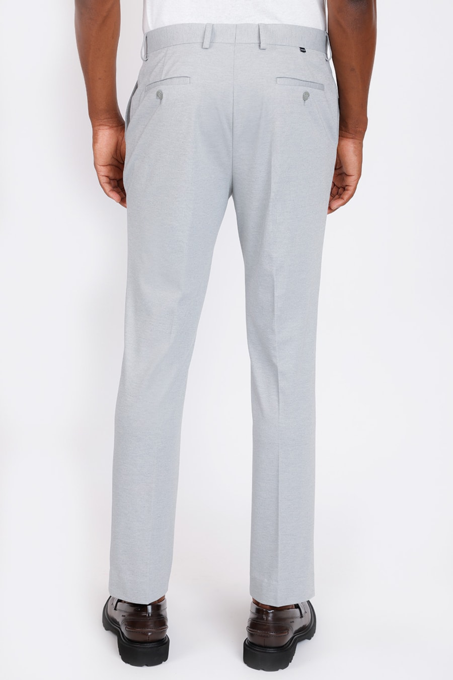 Calça Alfaiataria Super Slim Malha Cinza — foto 6 de 6