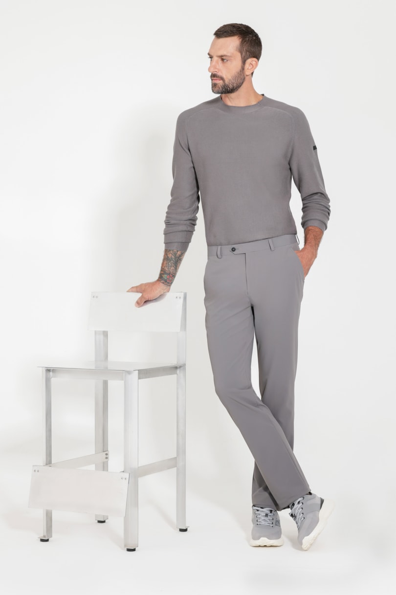 Calça Alfaiataria Tech Flex Slim Cinza Grafite