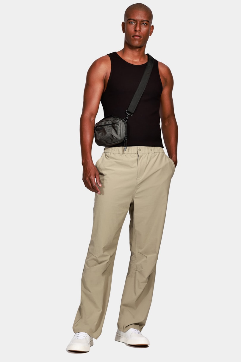 Calça Ampla Tecnológica Off Black Cáqui