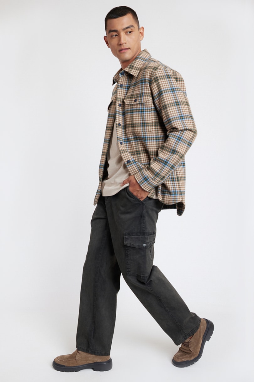 Calça Cargo Color Tinturada Jateada Verde Militar