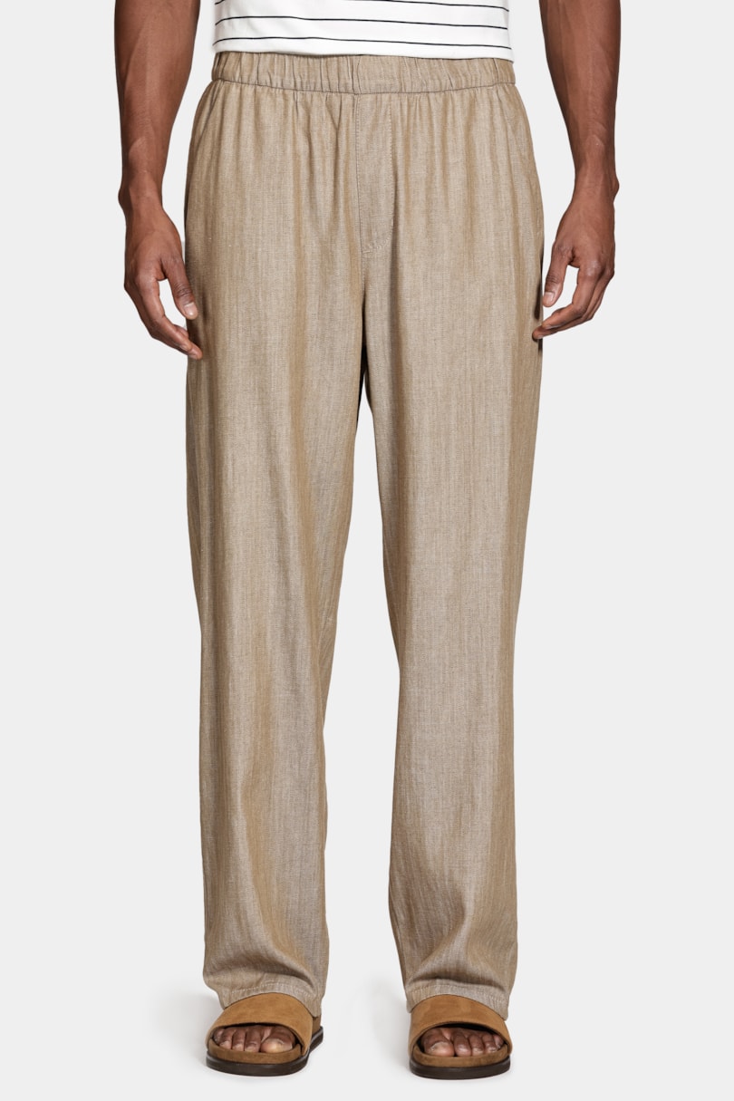 Calça Chino Algodão Ampla Rustica Caqui
