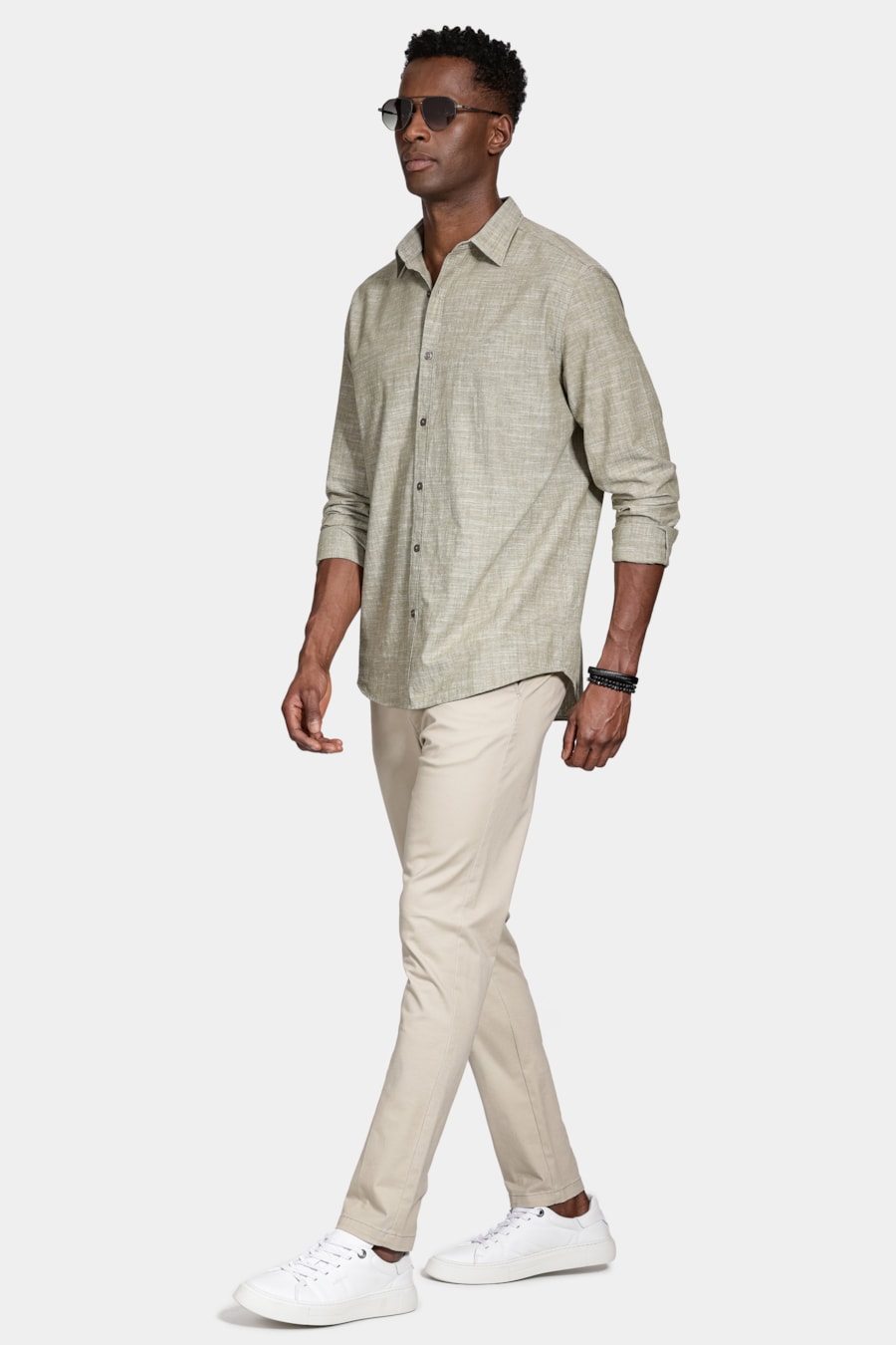 Calça Chino Algodão Premium Básica Areia — foto 2 de 6